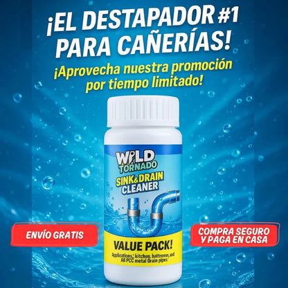 Wild Tornado™ Destapador y Limpiador de Cañerías Profesional pack 3 unidades + envio gratis