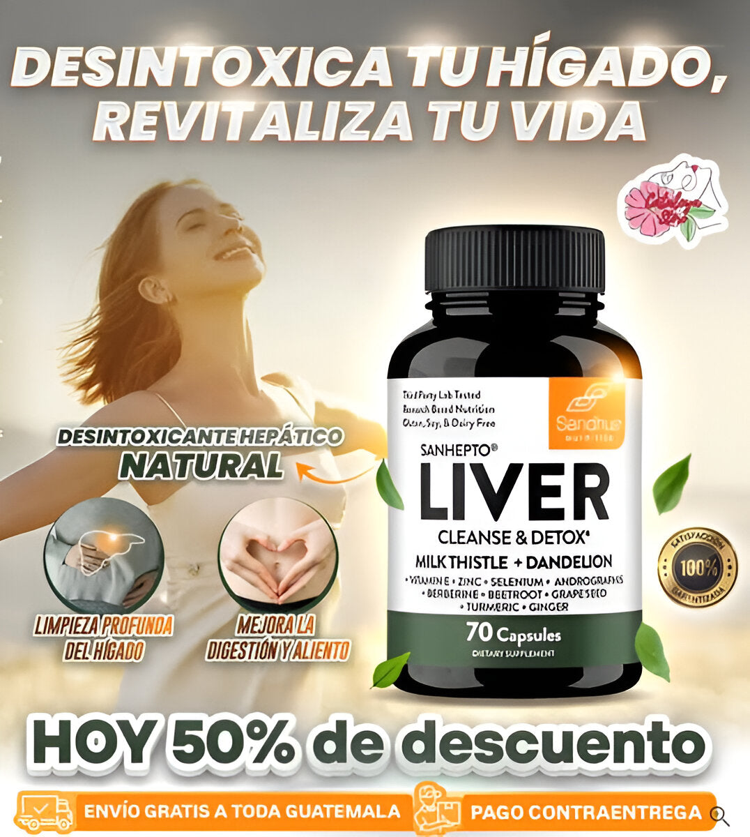 💛 LIVER CLEANSE - Detox Premium 70 Cápsulas + Envío Gratis