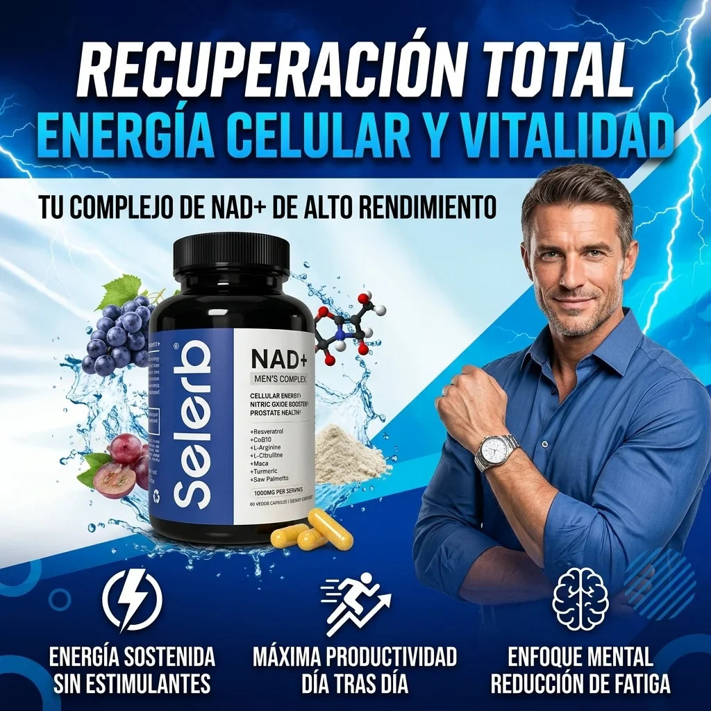 Selerb NAD+ Energía Celular, Soporte Prostático y Rendimiento Masculino